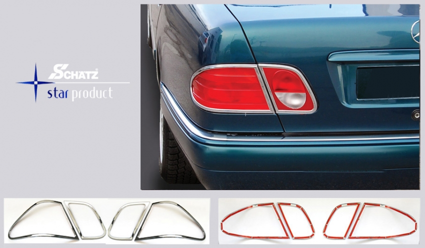Schätz ® Chrom Rücklichtrahmen für Mercedes E-Klasse Limousine W210, 1995 -  2002