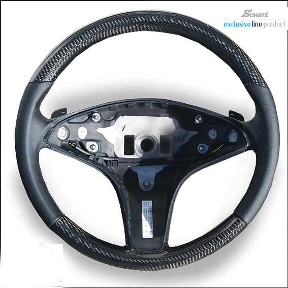 Schätz ® Sportlenkrad 3 Speichen Carbon/Leder "sport 1"mit Tiptronic Schaltpaddel, C-Klasse W204