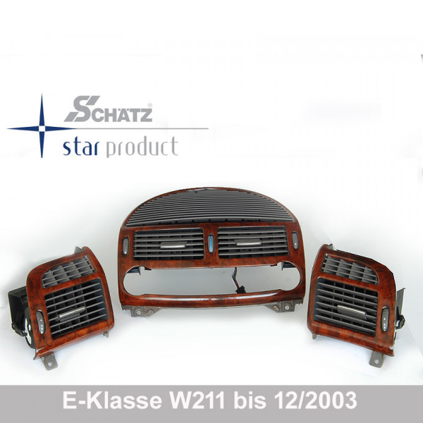 Schätz ® Edelholz Lüftungsdüsen Armaturenbrett Wurzelnuss für W211 2003-2011