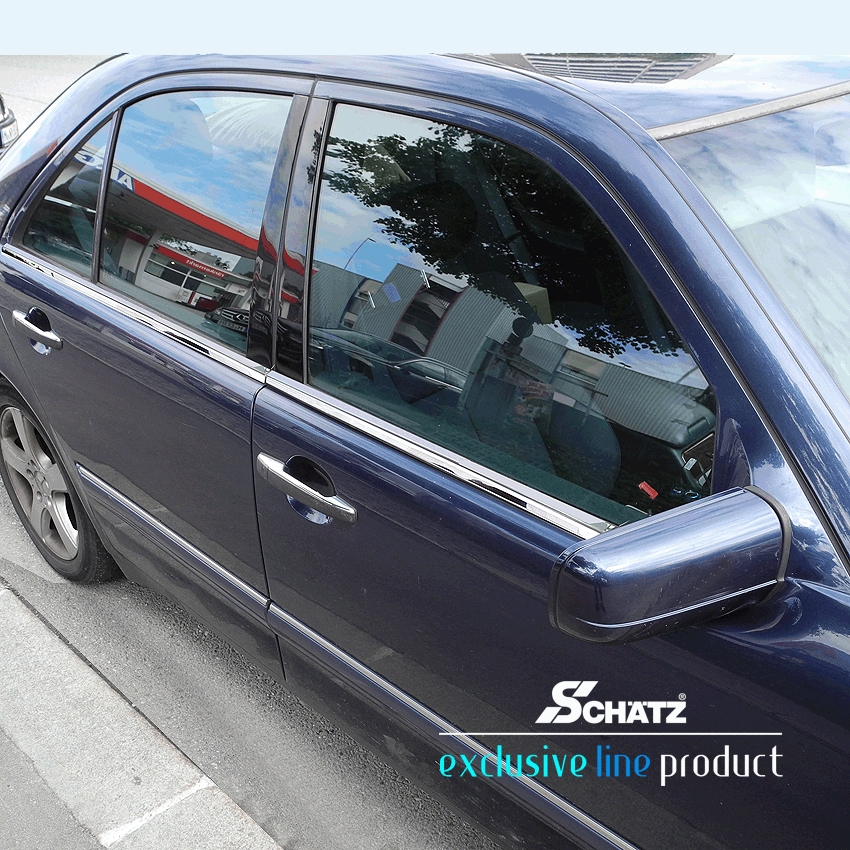 Schätz ® Edelstahl Fensterleisten für Mercedes Benz E-Klasse Limousine W210  1995–2002