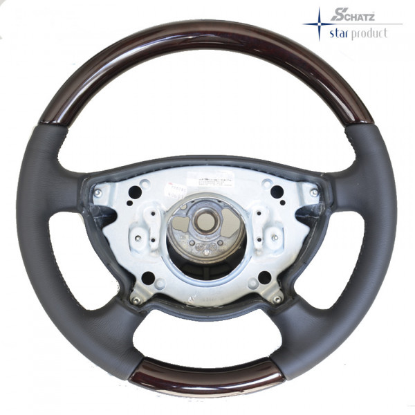 Schätz ® Sportlenkrad Vogelaugenahorn/Leder anthrazit Mercedes E-Klasse W211, bis 05/2006
